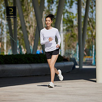 迪卡侬（DECATHLON）训练防晒速干宽松打底衣长袖跑步女运动服T恤上衣RUNW 活力白(批次logo不同) M