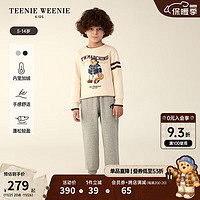 Teenie Weenie Kids小熊童装男童束口加绒卫裤运动裤 中灰色 150cm