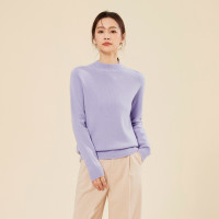 SPRING BAMBOO 春竹 2023秋冬新款半高领简约打底衫纯色女套衫羊毛衫