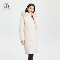 KOLON SPORT/可隆重量羽绒服 女子户外GTX鹅绒服 LKDJ3WT526-PE 杏色 160/S