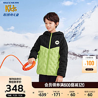 Skechers斯凯奇男童羽绒服轻薄保暖外套2023户外防风运动服P423B030 碳黑/0018 140cm