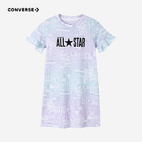 Converse匡威童装女童纯棉短袖连衣裙季CNVG-DR-C595 纯白色 110/52