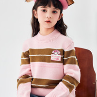 Mini Peace MiniPeace太平鸟童装冬秋新女童毛套衫F2EBD4A90 粉红色 120cm
