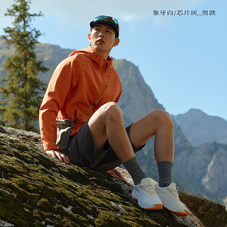 安踏（ANTA）探野丨运动鞋男鞋登山户外秋冬季跑步鞋子男运动减震耐磨增高 象牙白/芯片灰-1 6.5(男39)