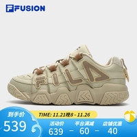 斐乐（FILA）FUSION斐乐潮牌BARRICADE女鞋复古篮球鞋运动鞋 米色/浅卡其-AL 35.5