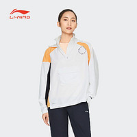 LI-NING 李宁 风衣春季女跑步防风连帽时尚潮流休闲运动风衣梭织外套