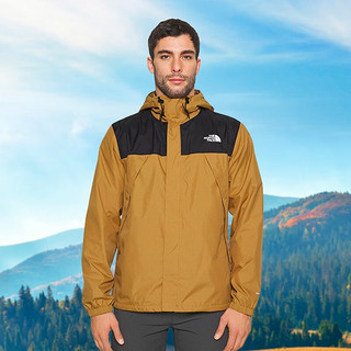 THE NORTH FACE 北面 TNF北面美版男款 连帽冲锋衣夹克 YW2-棕色