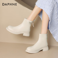 DAPHNE 达芙妮 时尚马丁靴女年秋冬百搭靴子2023加绒工装靴休闲短靴单靴
