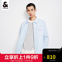 杰克·琼斯（JACK&JONES）棉服男通勤日常休闲多口袋翻领纯色外套男 224109005 A41淡蓝色 185/104A/XL