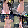 D－PLAY DPLAY秋装温柔粉色法式长裙高级感连衣裙国风复古礼服裙公主裙