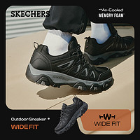 SKECHERS 斯凯奇 男士徒步鞋秋冬季城市户外旅游运动鞋防滑防撞厚底防水登山鞋 BKCC黑色/炭灰色 41.5