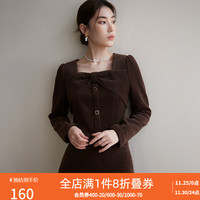 DUSHU 独束 大码女装法式复古温柔浪漫套装女冬季新款微胖mm高腰显瘦两件套 上衣 XL