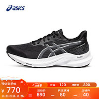亚瑟士ASICS跑步鞋女鞋稳定透气运动鞋宽楦支撑耐磨跑鞋 GT-2000 12 (D) 黑色/灰色 39.5