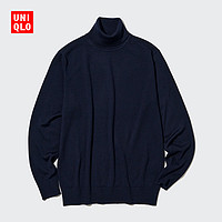 UNIQLO 优衣库 男装女装精纺美利奴羊毛两翻领针织衫 (高领毛衣) 450538