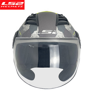 LS2 头盔摩托车头盔复古特大码电动车半盔3C认证OF562 哑浅灰侦查 4XL头围63-64