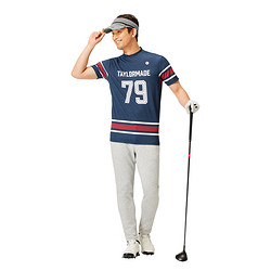 TaylorMade 泰勒梅 高尔夫短袖T恤男士高尔夫球衣高尔夫服装男装N87371 深蓝色M
