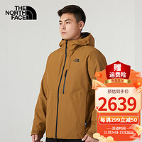 北面（The North Face）户外冲锋衣三合一男秋冬防风防水保暖600蓬羽绒内胆套装夹克 YW3/卡其色 3XL/190