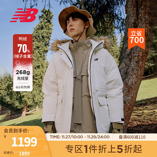 NEW BALANCE23男女同款经典短款鸭绒连帽羽绒服 CIC AWJ33325 L