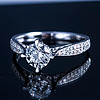 喜钻白18K金钻石戒指女轻奢群镶求婚结婚钻戒珠宝首饰 -18K金共62分FG色（45+17） 12号