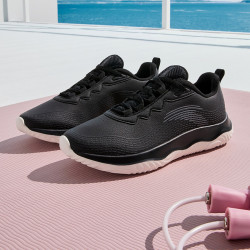 anta安踏跑步鞋女革面防泼水密网轻便跑步健身运动休闲鞋子