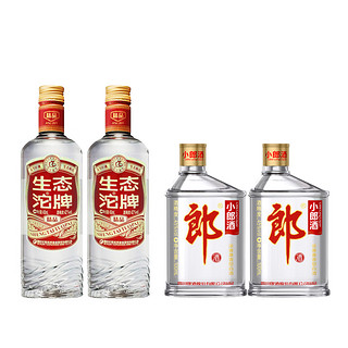 LANGJIU 郎酒 舍得沱牌精品生态沱牌42度450ml 2瓶装+郎酒 经典小郎酒100ml 2瓶