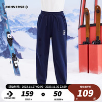 Converse匡威童装男童加绒针织长裤卫裤儿童中大童休闲运动裤 藏青蓝 120/56