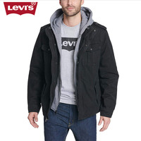 Levi's 李维斯 2022秋冬季男士假两件连帽夹克宽松保暖牛仔外套