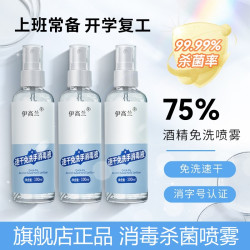 EGILAN 伊高兰 75度酒精消毒液喷雾医免洗手3瓶专用杀菌抑菌速干便携乙醇消毒水