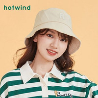 hotwind 热风 秋季新款女士简约字母渔夫帽百搭显脸小盆帽户外遮阳帽