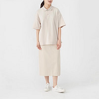  無印良品 無印良品 MUJI  女式 凉感珠地网眼POLO衫休闲百搭上衣