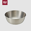 MUJI 無印良品 无印良品（MUJI）不锈钢盆 餐具 家用和面盆洗菜盆沙拉拌菜 银色S 直径16*高6.5c