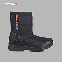 ICEPEAK 新款秋冬时尚舒适透气橡胶大底防滑保暖男款雪地靴 黑色 42