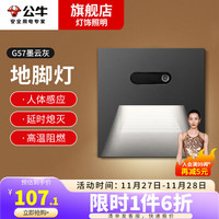BULL 公牛 嵌入式地脚灯人体感应灯过道走廊楼梯智能小夜灯床头踢脚灯86型 插座小夜灯