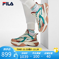 斐乐（FILA）原子鞋先锋运动鞋女鞋2023冬休闲鞋厚底老爹鞋 泡沫白/软木棕-WC 38