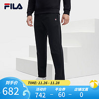 FILA 斐乐男士针织长裤时尚基础简约直口休闲裤 传奇蓝-NV 170/80A/M