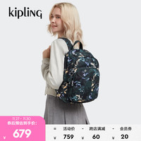 kipling 凯普林 男女款轻便帆布冬休闲旅行双肩背包DELIA系列 暗夜月光森林印花