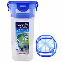 LOCK&LOCK; 塑料水杯户外便携大容量防漏杯子带过滤网茶杯 600ML