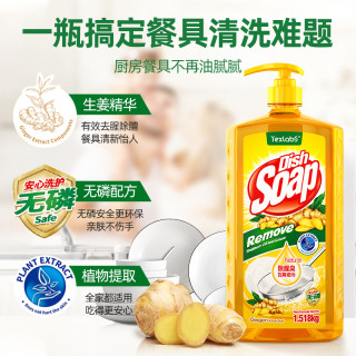 texlabs泰克斯乐生姜洗洁精除腥去油家用家庭装大桶洗涤剂