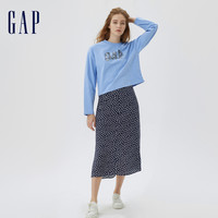 Gap 盖璞 女装秋季LOGO水洗棉长袖T恤598222廓形辣妹风运动休闲上衣