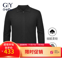 G|Y goldlion 金利来GY秋冬男士羊毛衫夹克外套翻领拉链 KK105黑色 M