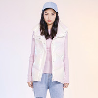 雪中飞 SNOWFLYING秋冬女士可爱立领易搭保暖时尚茧型羽绒马甲