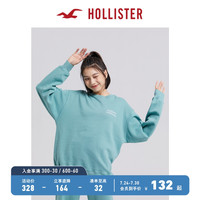 Hollister美式抓绒Logo款宽松加长款圆领长袖运动衫 女 322876-1