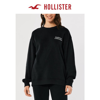 Hollister美式抓绒Logo款宽松加长款圆领长袖运动衫 女 322876-1