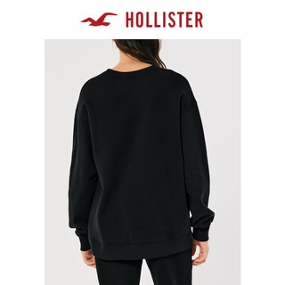 Hollister美式抓绒Logo款宽松加长款圆领长袖运动衫 女 322876-1