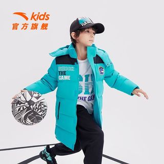 ANTA篮潮安踏儿童中长羽绒服男童加厚保暖长款羽绒风衣20