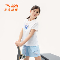 ANTA 安踏 儿童女童装短袖T恤凉感女大童运动速干衣打底衫