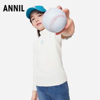 Annil安奈儿女童装t恤打底衫高领甜美可爱翻领百搭贴身长袖
