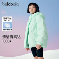 巴拉巴拉女童羽绒服冬季连帽轻保暖童装中大童外套鹅绒面包服短款