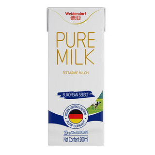 Weidendorf 德亚 欧洲优选低脂高钙纯牛奶200ml×12礼盒早餐德国德亚Weidendorf 低脂高钙纯牛奶200ml×12礼盒