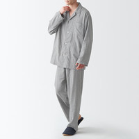 無印良品 MUJI 無印良品 男式 无侧缝双层纱织 睡衣男士家居服睡衣男款纯棉